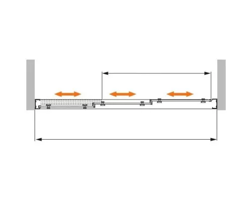 Заказать Душевая дверь 100 см Cezares FAMILY-B-BF-3-100-P-Cr текстурное стекло в магазине сантехники Santeh-Crystal.ru