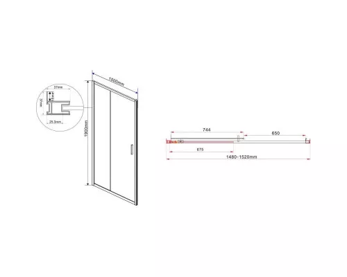 Купить Душевая дверь 150 см Vincea Garda VDS-1G150CLGM прозрачное в магазине сантехники Santeh-Crystal.ru