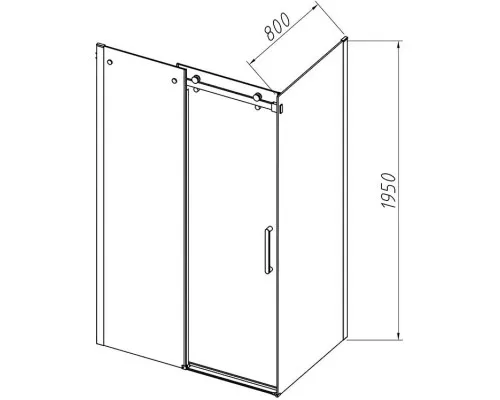 Душевой уголок Vincea Como-N VSR-4CN8014CLB 140x80 см, профиль черный матовый, стекло прозрачное