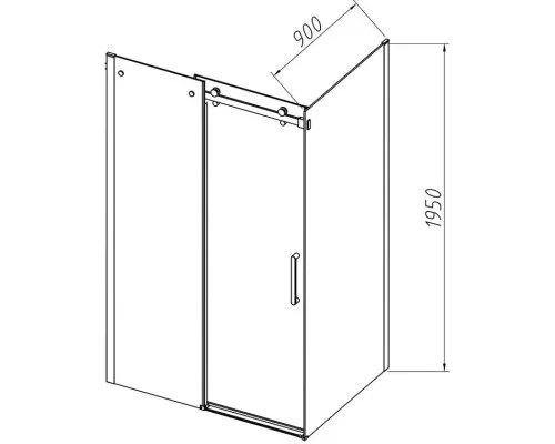 Душевой уголок Vincea Como-N VSR-4CN9013CLB 130x90 см, профиль черный матовый, стекло прозрачное