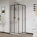 Душевой уголок Vincea City VSS-5CT8010CLGM 100x80 см, профиль вороненая сталь, стекло прозрачное