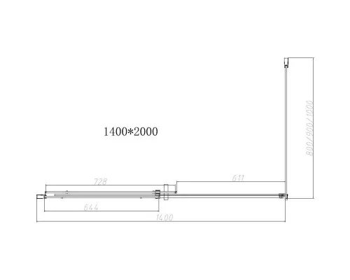 Душевой уголок Vincea Dice VSR-4D1014CLGM 140x100 см, профиль вороненая сталь, стекло прозрачное