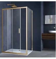 Душевой уголок Vincea Alpha VSR-3AL8014CLG 140x80 см, профиль золотой матовый, стекло прозрачное