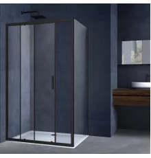Душевой уголок Vincea Alpha VSR-3AL9011CLB 110x90 см, профиль черный матовый, стекло прозрачное