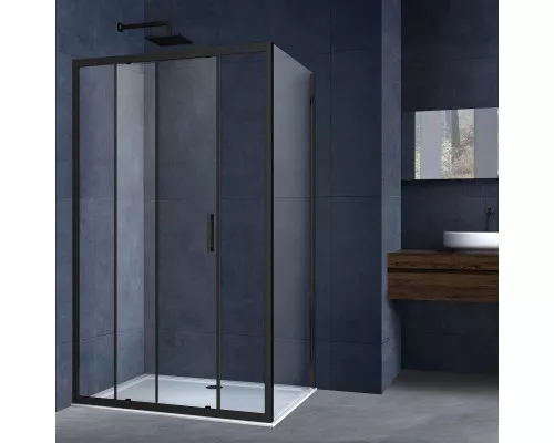 Душевой уголок Vincea Alpha VSR-3AL9011CLB 110x90 см, профиль черный матовый, стекло прозрачное