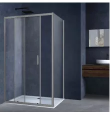 Душевой уголок Vincea Alpha VSR-3AL9012CLGM 120x90 см, профиль вороненая сталь, стекло прозрачное