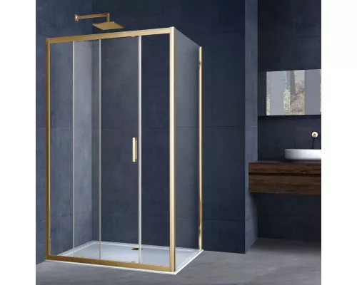 Душевой уголок Vincea Alpha VSR-3AL9014CLG 140x90 см, профиль золотой матовый, стекло прозрачное