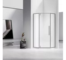 Душевой уголок Vincea Slim-N VSP-4SN100CLGM 99x99 см, профиль вороненая сталь, стекло прозрачное