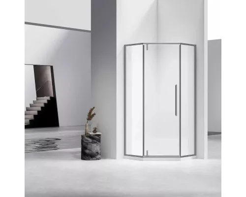Душевой уголок Vincea Slim-N VSP-4SN100CLGM 99x99 см, профиль вороненая сталь, стекло прозрачное