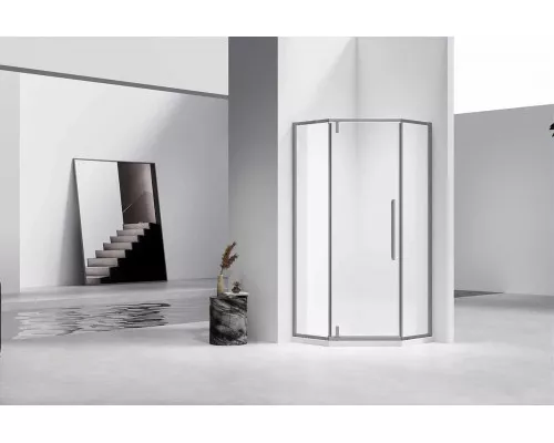 Душевой уголок Vincea Slim-N VSP-4SN100CLGM 99x99 см, профиль вороненая сталь, стекло прозрачное