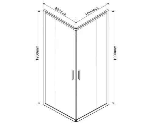 Душевой уголок Vincea Garda VSS-1G8010CLG 100x80 см, профиль золотой матовый, стекло прозрачное