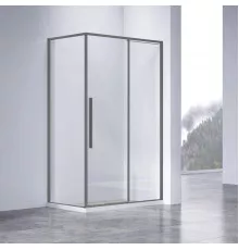 Душевой уголок Vincea Slim-N VSR-4SN8011CLGM 110x79 см, профиль вороненая сталь, стекло прозрачное