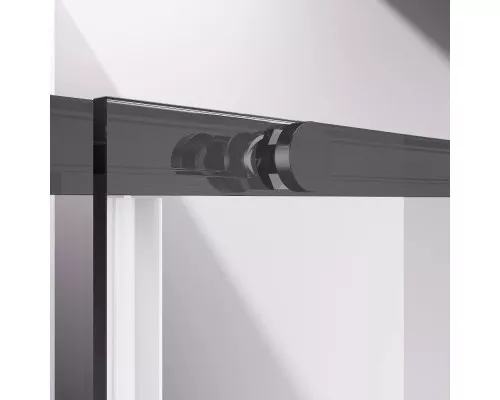 Душевой уголок Vincea Slim-N VSR-4SN9011CLGM 110x89 см, профиль вороненая сталь, стекло прозрачное