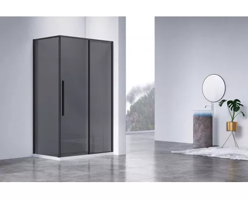 Душевой уголок Vincea Slim-N VSR-4SN8013CGB 130x79 см, профиль черный матовый, стекло тонированное