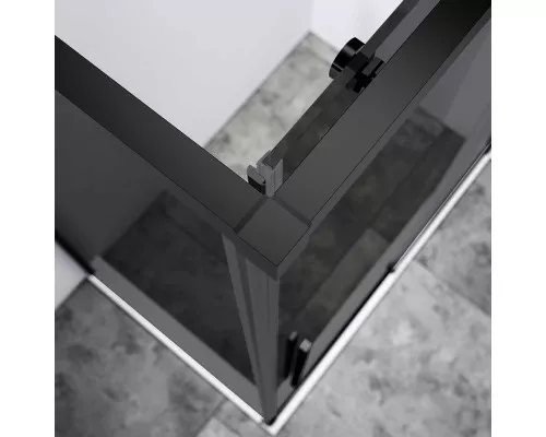 Душевой уголок Vincea Slim-N VSR-4SN8014CGB 140x79 см, профиль черный матовый, стекло тонированное