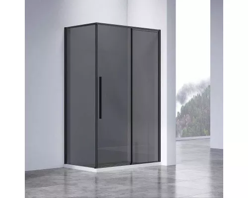 Душевой уголок Vincea Slim-N VSR-4SN8014CGB 140x79 см, профиль черный матовый, стекло тонированное