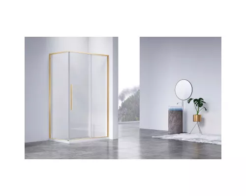 Душевой уголок Vincea Slim-N VSR-4SN9013CLG 130x89 см, профиль золотой матовый, стекло прозрачное