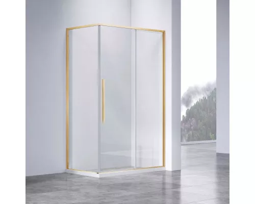 Душевой уголок Vincea Slim-N VSR-4SN9013CLG 130x89 см, профиль золотой матовый, стекло прозрачное