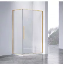 Душевой уголок Vincea Slim-N VSR-4SN8014CLG 140x79 см, профиль золотой матовый, стекло прозрачное