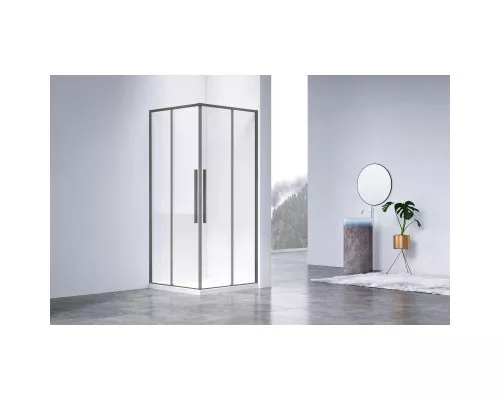 Душевой уголок Vincea Slim-N VSS-4SN900CLGM 89x89 см, профиль вороненая сталь, стекло прозрачное