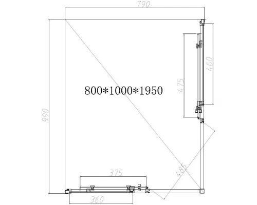Душевой уголок Vincea Slim-N VSS-4SN8010CGB 99x79 см, профиль черный матовый, стекло тонированное