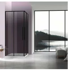 Душевой уголок Vincea Slim-N VSS-4SN8010CGB 99x79 см, профиль черный матовый, стекло тонированное