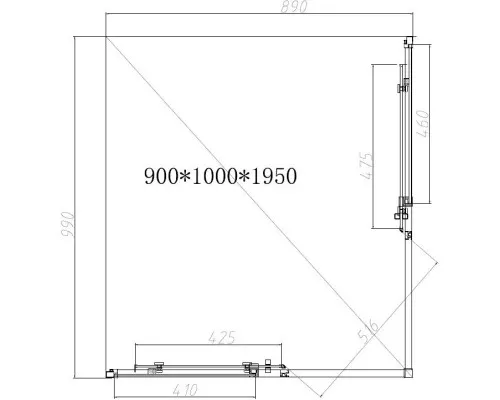 Душевой уголок Vincea Slim-N VSS-4SN9010CGB 99x89 см, профиль черный матовый, стекло тонированное