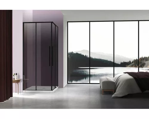Душевой уголок Vincea Slim-N VSS-4SN9010CGB 99x89 см, профиль черный матовый, стекло тонированное