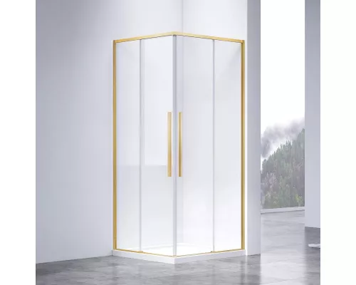 Душевой уголок Vincea Slim-N VSS-4SN900CLG 89x89 см, профиль золотой матовый, стекло прозрачное