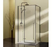 Душевой уголок Vincea Slim-N VSR-5SN9090CLGM 88,2x88,5 см, профиль вороненая сталь, стекло прозрачное