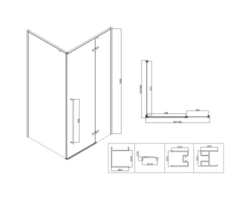Душевой уголок Vincea Slim-N VSR-5SN9010CLB 98,2x88,5 см, профиль черный матовый, стекло прозрачное