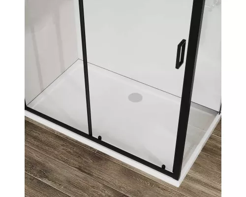 Душевой уголок Vincea City VSR-5CT9011CLB 110x90 см, профиль черный матовый, стекло прозрачное