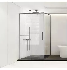 Душевой уголок Vincea Slim Soft VSR-1SS8014CLGM 140x80 см, профиль вороненая сталь, стекло прозрачное