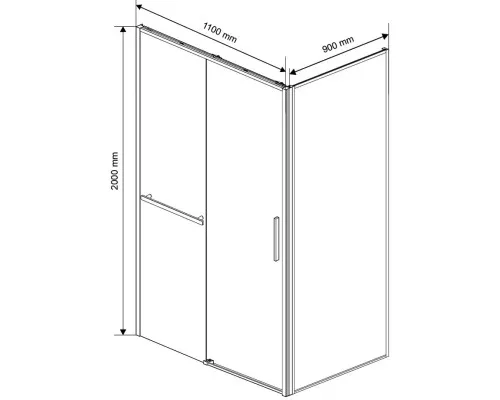 Душевой уголок Vincea Slim Soft VSR-1SS9011CLG 110x90 см, профиль золотой матовый, стекло прозрачное
