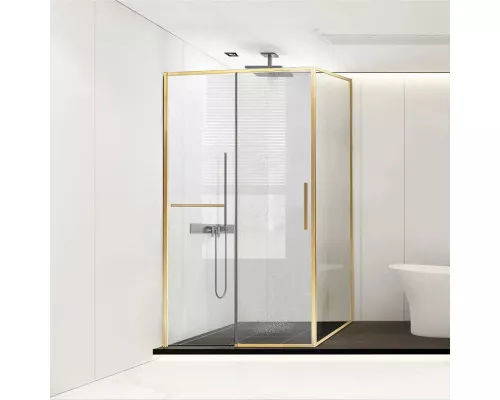 Душевой уголок Vincea Slim Soft VSR-1SS9015CLG 150x90 см, профиль золотой матовый, стекло прозрачное