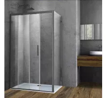 Душевой уголок Vincea Soft VSR-3SO9015CLGM 150x90 см, профиль вороненая сталь, стекло прозрачное