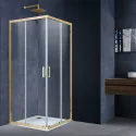 Душевой уголок Vincea Alpha VSS-3AL900CLG 90x90 см, профиль золотой матовый, стекло прозрачное