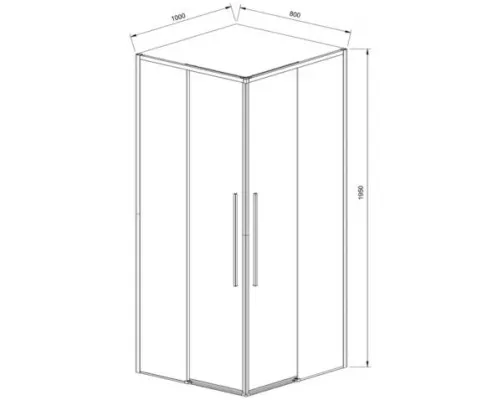 Душевой уголок Vincea Slim-N VSS-4SN8010CLBN 99x79 см, профиль никель матовый, стекло прозрачное