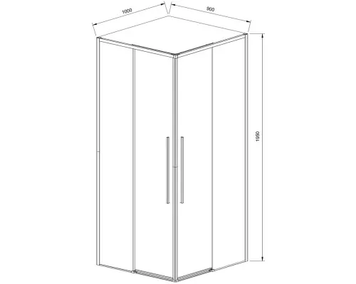 Душевой уголок Vincea Slim-N VSS-4SN9010CLBN 99x89 см, профиль никель матовый, стекло прозрачное