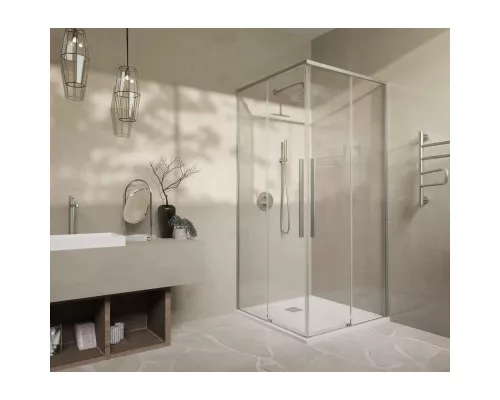 Душевой уголок Vincea Slim-N VSS-4SN9010CLBN 99x89 см, профиль никель матовый, стекло прозрачное