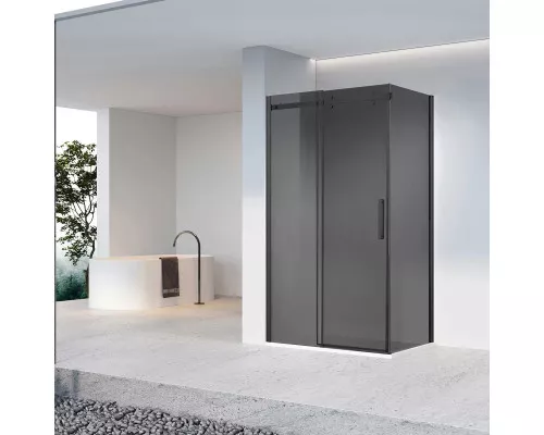 Душевой уголок Vincea Como-N VSR-4CN8014CGB 140x80 см, профиль черный матовый, стекло тонированное