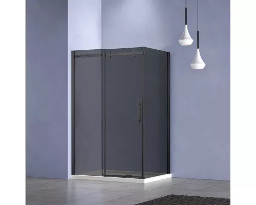 Душевой уголок Vincea Como-N VSR-4CN8014CGB 140x80 см, профиль черный матовый, стекло тонированное
