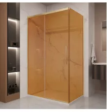 Душевой уголок Vincea Stella VSR-1ST9012GSG 120x90 см, профиль золотой матовый, стекло янтарное