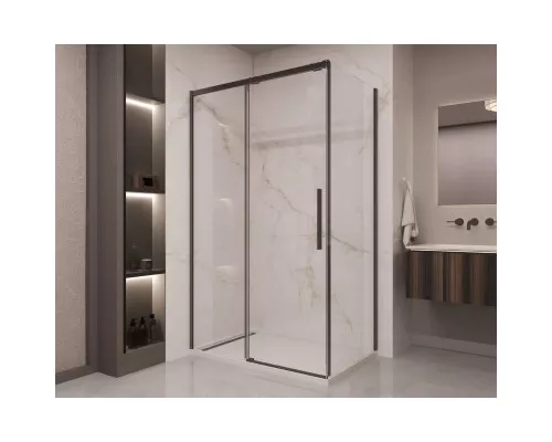 Душевой уголок Vincea Stella VSR-1ST1011CLB 110x100 см, профиль черный матовый, стекло прозрачное