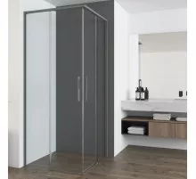 Душевой уголок Vincea Ultima VSS-7UL9010CLGM 100x90 см, профиль вороненая сталь, стекло прозрачное