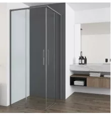 Душевой уголок Vincea Ultima VSS-7UL8010CLGM 100x80 см, профиль вороненая сталь, стекло прозрачное
