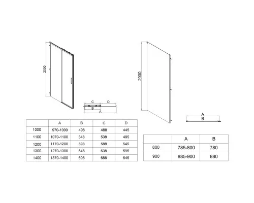 Душевой уголок Vincea Soft 2 VSR-3SO28012CLB 120x80 см, профиль черный матовый, стекло прозрачное