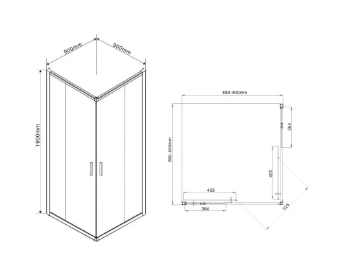 Душевой уголок Vincea Garda VSS-1G900CLBN 90x90 см, профиль никель матовый, стекло прозрачное