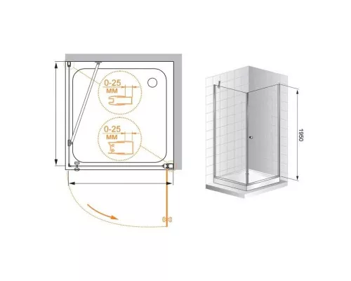 Приобрести Душевой уголок Cezares Triumph 90x90 см текстурное стекло TRIUMPH-D-A-1-90-P-Cr-L в магазине сантехники Santeh-Crystal.ru