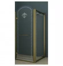 Душевой уголок Cezares Retro 90x90 см прозрачное c матовым узором RETRO-A-A-1-90-CP-Br-L